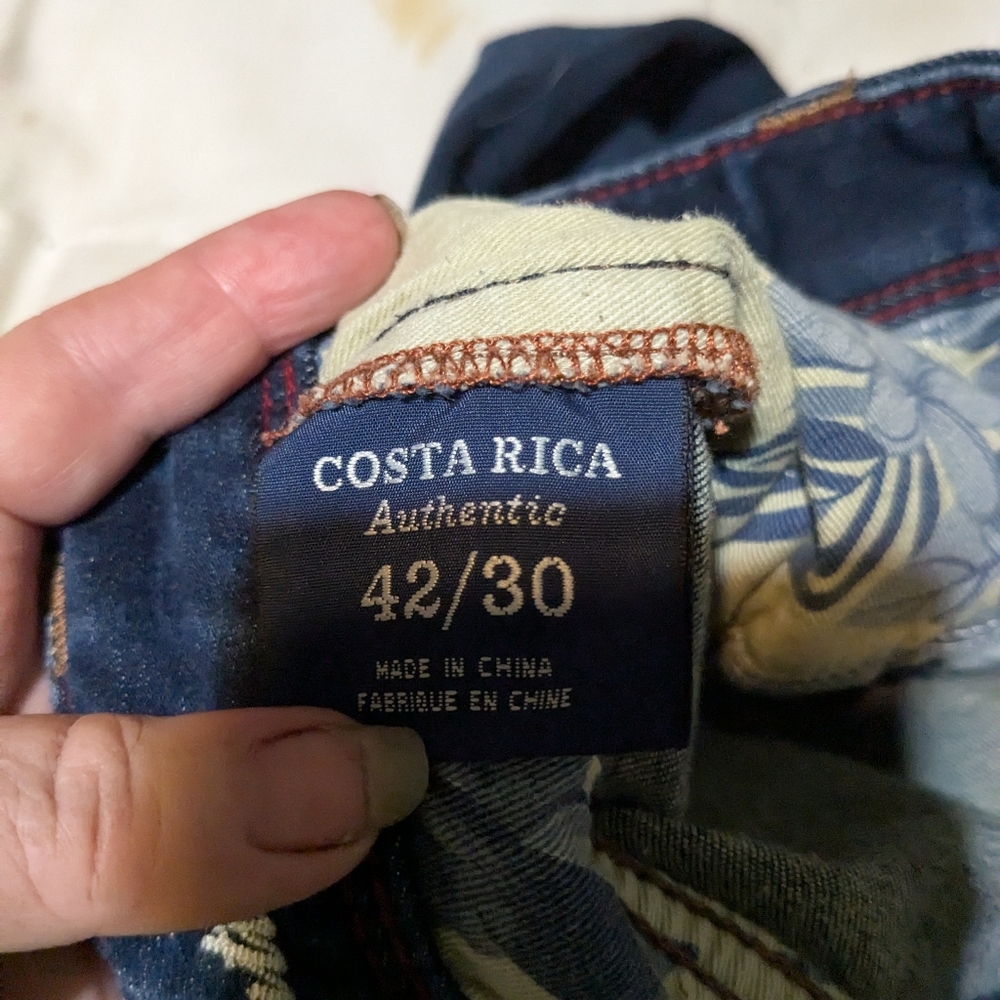 Tommy Bahama 42 X 30 Dark Wash Costa Rica Blue Straight-Leg Jeans - Picture 6 of 7